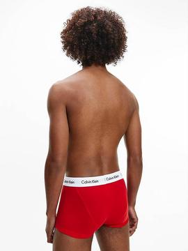 BOXER 3 PACK LOW RISE TRUNK WHITE / RED GINGER / PYRO BLUE