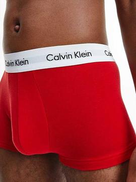 BOXER 3 PACK LOW RISE TRUNK WHITE / RED GINGER / PYRO BLUE