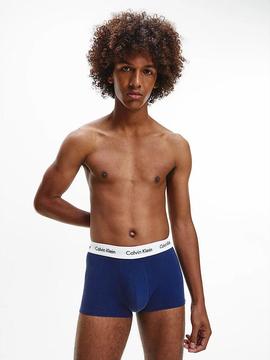 BOXER 3 PACK LOW RISE TRUNK WHITE / RED GINGER / PYRO BLUE