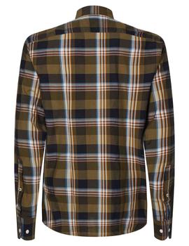 NATURAL SOFT CHECK REGULAR FIT ARMY GREEN