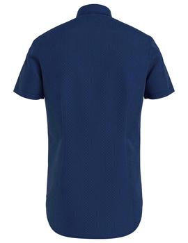 SOFT MICRO PRINT REGULAR FIT SHIRT CARBON NAVY