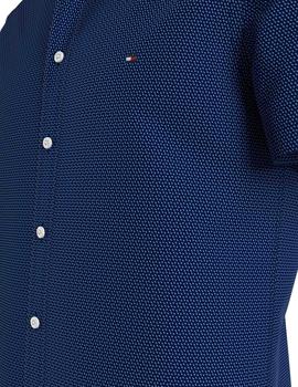 SOFT MICRO PRINT REGULAR FIT SHIRT CARBON NAVY
