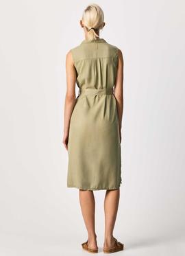 VESTIDO CAMISERO MAGGIE VERDE CAQUI
