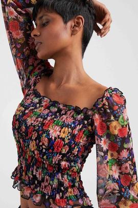 CAMISETA AILEA TUL FLORAL MULTICOLOR