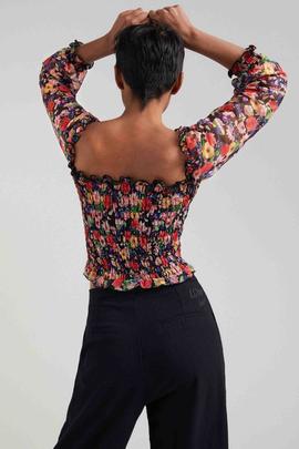 CAMISETA AILEA TUL FLORAL MULTICOLOR