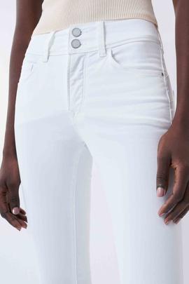 PANTALÓN VAQUERO SECRET SKINNY FIT HIGH RISE PUSH IN BLANCO