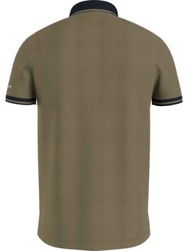 POLO RIBETEADO SLIM FIT VERDE CAQUI