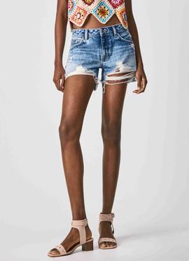 PANTALÓN CORTO VAQUERO THRASHER BOYFRIEND CON ROTOS
