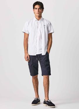CAMISA DE MANGA CORTA PENTONVILLE CON MICROESTAMPADOS BLANCA