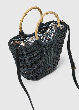 BOLSO DE PAJA MEL BAG GRIS OSCURO