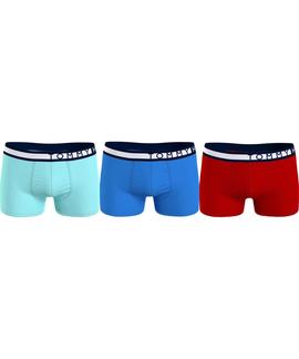 BOXER 3 PACK TRUNK PRINT VERDE AGUA, AZUL Y ROJO ESTAMPADO