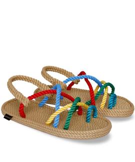 SANDALIAS DE MUJER IBIZA BEIGE / MULTI