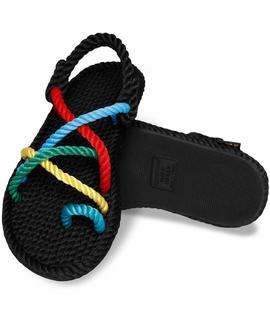 SANDALIAS DE MUJER IBIZA NEGRO / MULTI