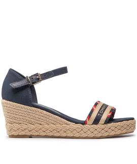 SANDALIAS CORPORATE WEBBING DE CUÑA BAJA CON LOGO