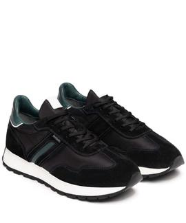 ZAPATILLAS DE ANTE, PIEL Y NAILON NEGRAS