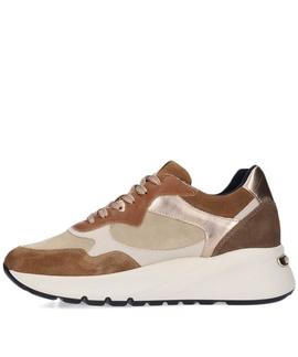 SNEAKERS DE ANTE Y PIEL CAMEL Y BEIGE