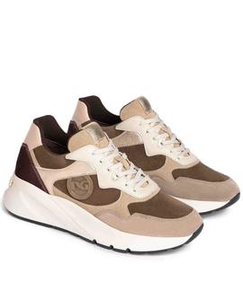 SNEAKERS DE ANTE Y PIEL MULTICOLOR