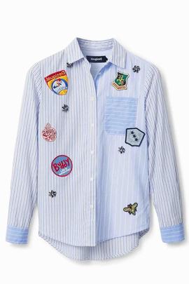 CAMISA LIAN DE RAYAS CON PARCHES COLLEGE