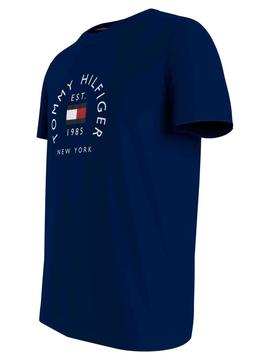 CAMISETA SLIM FIT ARCO DE BANDERA AZUL MARINO