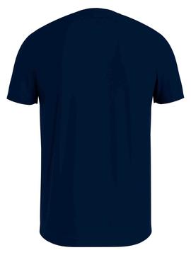 CAMISETA SLIM FIT CON LOGO EN EL PECHO AZUL MARINO