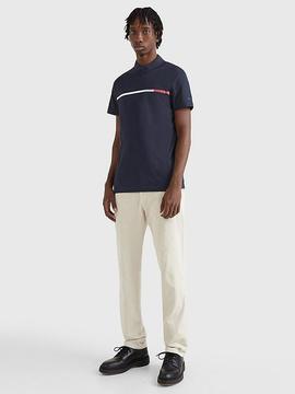 CAMISETA SLIM FIT CON LOGO EN EL PECHO AZUL MARINO
