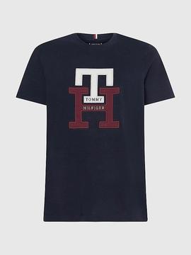 CAMISETA REGULAR FIT TH MONOGRAM AZUL MARINO