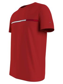 CAMISETA SLIM FIT CON LOGO EN EL PECHO ROJA