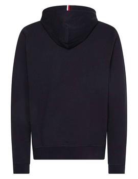 SUDADERA REGULAR FIT CON CAPUCHA TH MONOGRAM AZUL MARINO