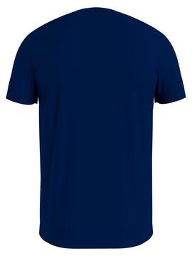CAMISETA SLIM FIT TEXT BAR CORP AZUL MARINO