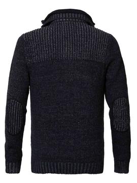 JERSEY PETROL PUNTO DE OCHOS AZUL MARINO Y GRIS
