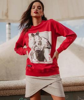 SUDADERA UNISEX KATE PLAY ROJO DEGRADÉ