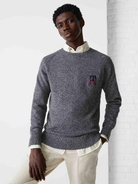 JERSEY REGULAR FIT TH MONOGRAM GRIS JASPEADO