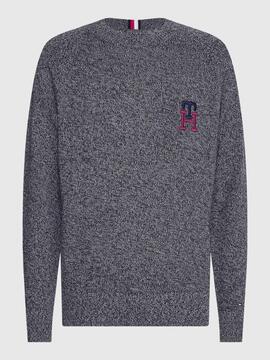 JERSEY REGULAR FIT TH MONOGRAM GRIS JASPEADO