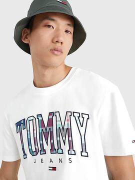 CAMISETA LOGO TARTÁN BLANCA