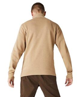 JERSEY SUDADERA LACOSTE INTERLOCK DE CUELLO ALTO BEIGE