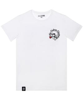 CAMISETA UNISEX SKULL AND ROSES BLANCA