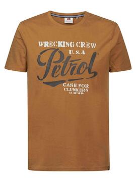 CAMISETA MANGA CORTA ESTAMPADA OCRE