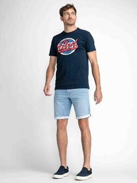 CAMISETA MANGA CORTA ESTAMPADA AZUL MARINO