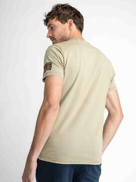 CAMISETA MANGA CORTA ESTAMPADA VERDE CAQUI