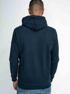 SUDADERA CON CAPUCHA ESTAMPADA AZUL MARINO