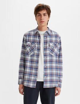 CAMISA WESTERN RELAXED FIT HUMPHREY PLAID BRIGHT WHITE