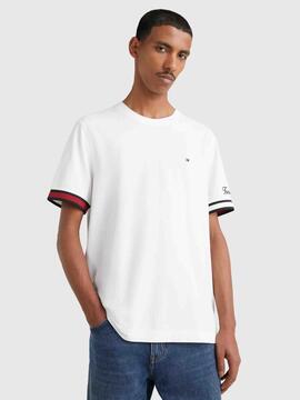 CAMISETA PIQUE FLAG SLIM FIT BLANCA
