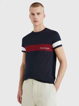 CAMISETA COLORBLOCK SLIM FIT AZUL MARINO