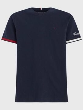 CAMISETA PIQUE FLAG SLIM FIT AZUL MARINO