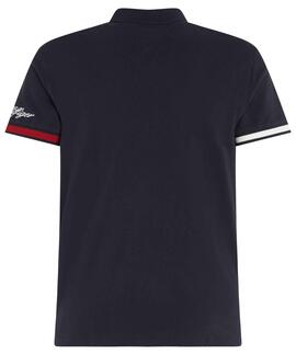 POLO FLAG CUFF SLIM FIT AZUL MARINO