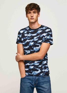 CAMISETA REM REGULAR FIT CAMUFLAJE AZUL