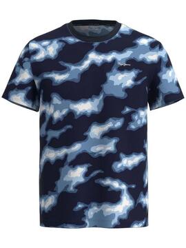 CAMISETA REM REGULAR FIT CAMUFLAJE AZUL