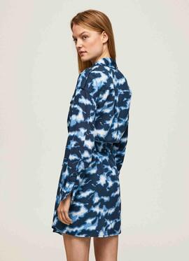 VESTIDO CORTO BURNET REGULAR FIT CAMUFLAJE AZUL
