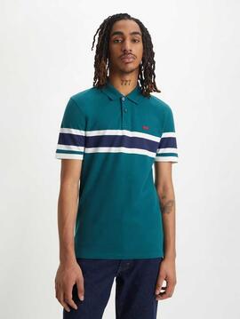 POLO HOUSEMARK SLIM FIT VERDE COLOR BLOCK