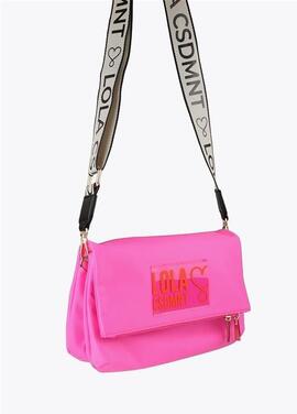 BOLSO BANDOLERA ACOLCHADO FUCSIA FLUOR